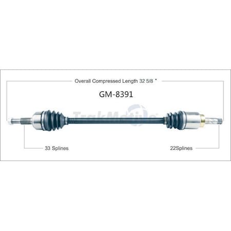 Surtrack Axle Cv Axle Shaft, Gm-8391 GM-8391